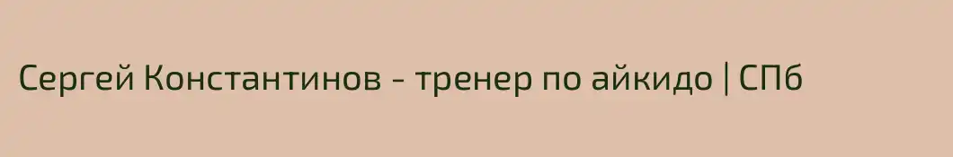 Сергей Константинов - тренер по айкидо | СПб